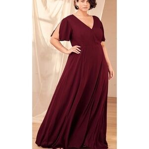 Elegant Burgundy Evening Gown